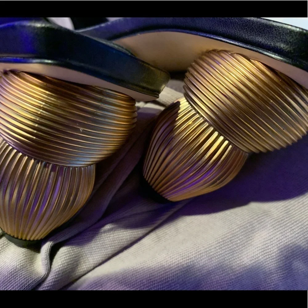 ZARA Metallic Heel Slides